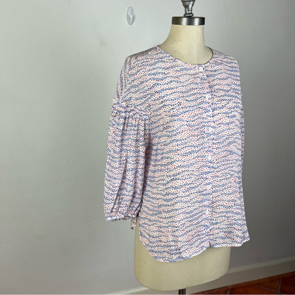 Bimba Y Lola Zebra Print Polka Dot Button Down Shirt - Picture 2 of 7